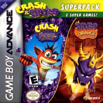 2 in 1 - Crash Bandicoot Purple - Ripto's Rampage & Spyro Orange - The Cortex Conspiracy  Game