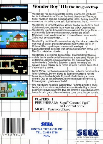 Wonder Boy III - The Dragon's Trap  Game